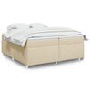 vidaXL Boxspringbett mit Matratze Creme 200x200 cm Stoff