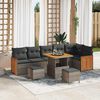 vidaXL Gartensofa-set mit Kissen 11 pcs Grau Poly-Rattan