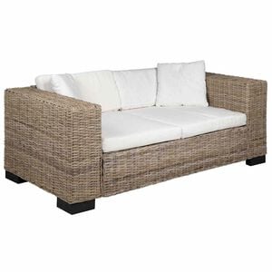 vidaXL 2-Sitzer Sofa Echtes Rattan