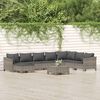 vidaXL 9-tlg. Garten-Lounge-Set mit Kissen Grau Poly Rattan