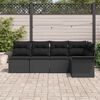 vidaXL Gartensofa-set mit Kissen 5 pcs Schwarz Poly-Rattan
