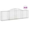 vidaXL Gabionen mit Hochbogen 20 Stk. 300x30x80/100cm Verzinktes Eisen