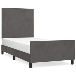vidaXL Bettgestell ohne Matratze Dunkelgrau 80x200 cm Samt