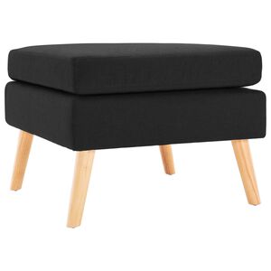 vidaXL Fu&szlig;hocker Schwarz Stoff