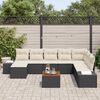 vidaXL Gartensofa-set mit Kissen 9 pcs Schwarz Poly-Rattan