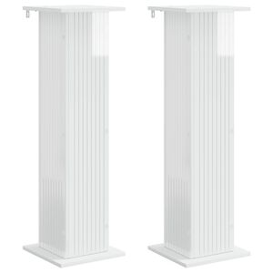 vidaXL Pflanzenst&auml;nder 2 pcs Hochglanz Wei&szlig; 30,5 x 30 x 100,5 cm