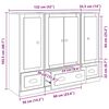 vidaXL Highboard mit Schubladen 3 pcs Artisan-Eiche Holzwerkstoff