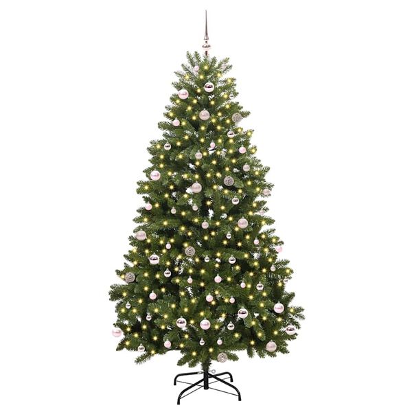 vidaXL K&uuml;nstlicher Weihnachtsbaum Gr&uuml;n 240 cm PVC und Metall