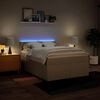 vidaXL Boxspringbett mit Matratze Creme 160x200 cm Stoff