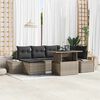 vidaXL Garten-Sofa-Set mit Speicher 7 pcs Grau Poly Rattan
