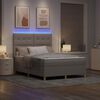vidaXL LED Boxspringbett mit Matratze Taupe 140 x 200 cm Stoff