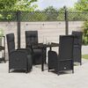 vidaXL Garten Essgruppe mit Kissen 5 pcs Schwarz Poly-Rattan