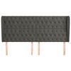 vidaXL Kopfteil mit Ohren Dunkelgrau 183x23x118/128 cm Samt