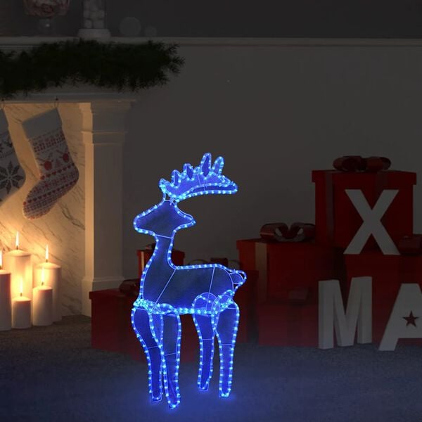 vidaXL Rentier Weihnachtsdekoration mit Mesh 306 LEDs 60x24x89 cm