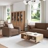 vidaXL Sofa 3 pcs Braun 219 x 80 x 82 cm Leinenmischgewebe