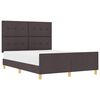 vidaXL Bettgestell mit Kopfteil Dunkelbraun 140 x 190 cm Stoff