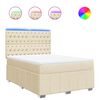 vidaXL Boxspringbett mit Matratze Creme 140x190 cm Stoff