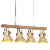 vidaXL Deckenlampe Industriestil Messing E27 Mangoholz