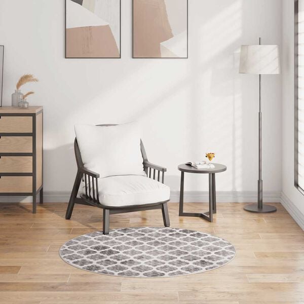 vidaXL Teppich Waschbar Mehrfarbig &phi;120 cm