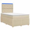 vidaXL LED Boxspringbett mit Matratze Creme 120 x 190 cm Stoff