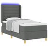 vidaXL Boxspringbett mit Matratze mit Kopfteil Grau 100 x 200 cm Stoff