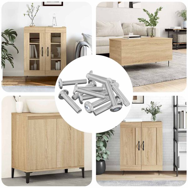 vidaXL Schraube mit Sperre Uni 12 pcs Silber M6 x 30 mm Stahl