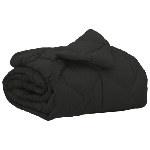 vidaXL Ganzjahresbettdecke Schwarz 200 x 155 cm Mikrofaser