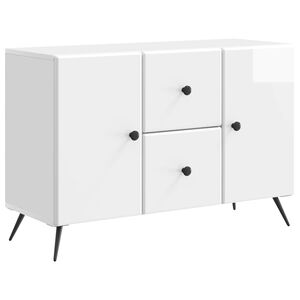 vidaXL Sideboard Hochglanz Wei&szlig; 89 x 34,5 x 60 cm Holzwerkstoff