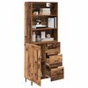 vidaXL Highboard Altholz 69,5 x 34 x 180 cm Engineered Wood und Glas