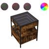vidaXL Nachttisch mit Infinity-LED R&auml;uchereiche 40x40x51 cm