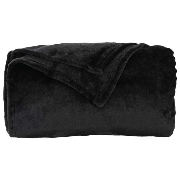 vidaXL &Uuml;berwurfdecke Schwarz 130 x 150 cm Fleece
