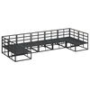 vidaXL Garten-Sofa-Set mit Kissen 7 pcs Schwarz Aluminium