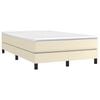 vidaXL Boxspringbett mit Matratze Creme 120x200 cm Kunstleder