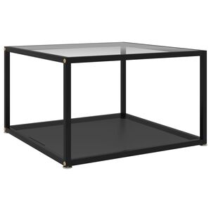 vidaXL Couchtisch Transparent und Schwarz 60x60x35 cm Hartglas