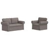 vidaXL Sofa 120cm 2 pcs Taupe Metall