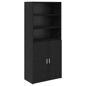 vidaXL Highboard Schwarz Eichen-Optik 80 x 42,5 x 185 cm Holzwerkstoff