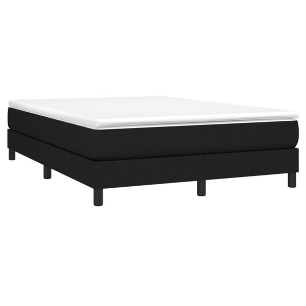 vidaXL Boxspringbett mit Matratze Schwarz 140x190 cm Stoff