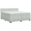 vidaXL Boxspringbett mit Matratze Hellgrau 200 x 200 cm Samt