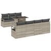 vidaXL Gartensofa-set 8 stk. 7-Sitzanzahl Hellgrau Poly-Rattan