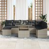 vidaXL Garten-Sofa-Set mit Kissen 9 pcs Hellgrau und Dunkelgrau