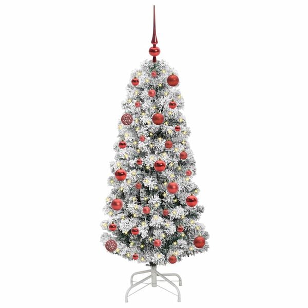 vidaXL K&uuml;nstlicher klappbarer Weihnachtsbaum Gr&uuml;n und Wei&szlig; 120 cm