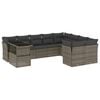 vidaXL 10-tlg. Garten-Sofagarnitur mit Kissen Grau Poly Rattan
