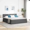 vidaXL Bett mit Stauraum und LED mit LED Dunkelgrau 160 x 200 cm Stoff