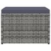 vidaXL Outdoor-Fußhocker mit Kissen Grau Polyrattan