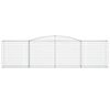 vidaXL Gabionen mit Hochbogen 5 Stk. 400x50x100/120cm Verzinktes Eisen