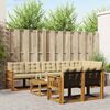 vidaXL Outdoor-Sofagarnitur mit Kissen 9 pcs Natur und Beige