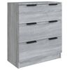 vidaXL 3-tlg. Sideboard Grau Sonoma Holzwerkstoff