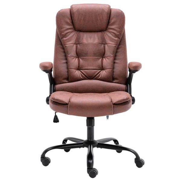 vidaXL B&uuml;rostuhl Hellbraun Wildleder-Optik