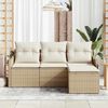 vidaXL Gartensofa-set mit Speicher 4 pcs Beige Poly-Rattan
