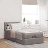 vidaXL Ottoman-Bett mit Matratze & LEDs Taupe 80x200 cm Stoff